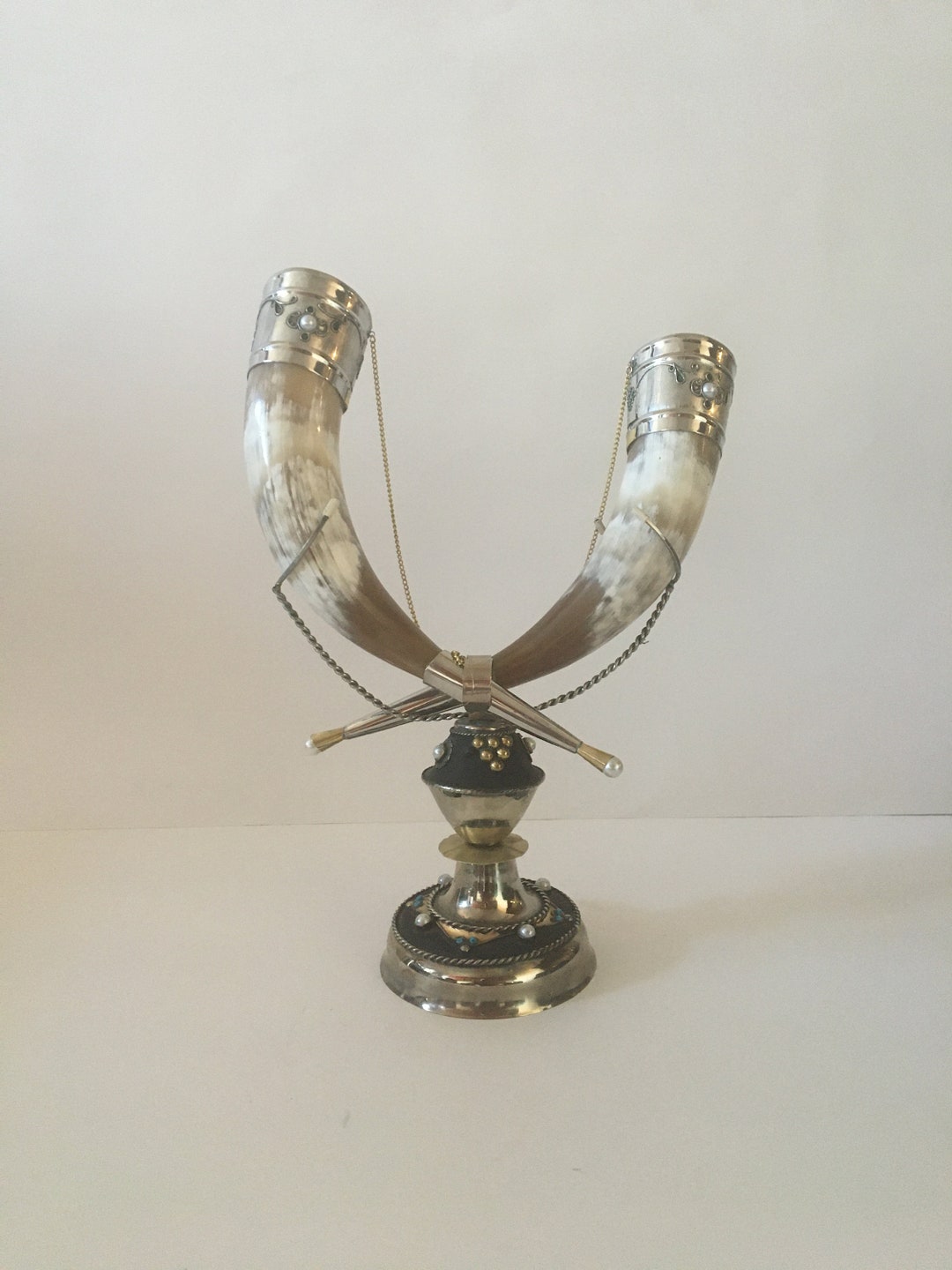 Drinking Horn With Stand,viking Drinking Horn Etsy