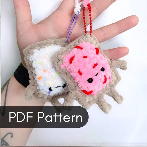 PDF Download, No-Sew Crochet Pattern, Toaster Pal KeychainCrochet Pattern, Tart Therapist Pattern