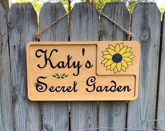 Personalized 3D SECRET GARDEN Wood Sign -Customized with your Name - Painted or Unpainted