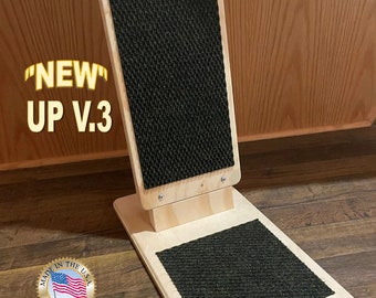 USA - UP V.3 *NEW* Vertical Freestanding Cat Scratcher - Upright for Cats Who Like to Stretch: Big Cat, Real Wood Scratching Post