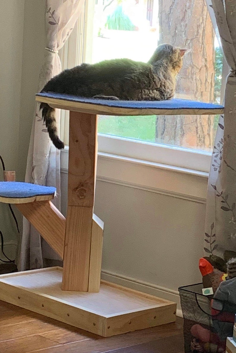 Bigger Cats Solid Wood Cat Tree the Sprout by Etsy