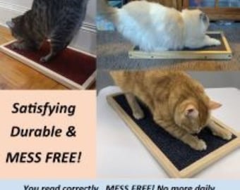 Claw-Care "V.3" The Healthy Option - Stunning - Wall Mountable  Real Wood Cat Scratching Post Pad - A Satisfying pad that Works!