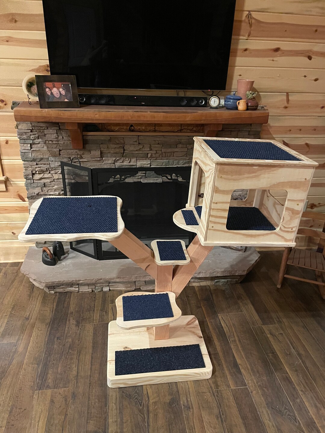 NEW tree House CUSTOM Real Wood Cat Trees for Big Cats & Little Ones