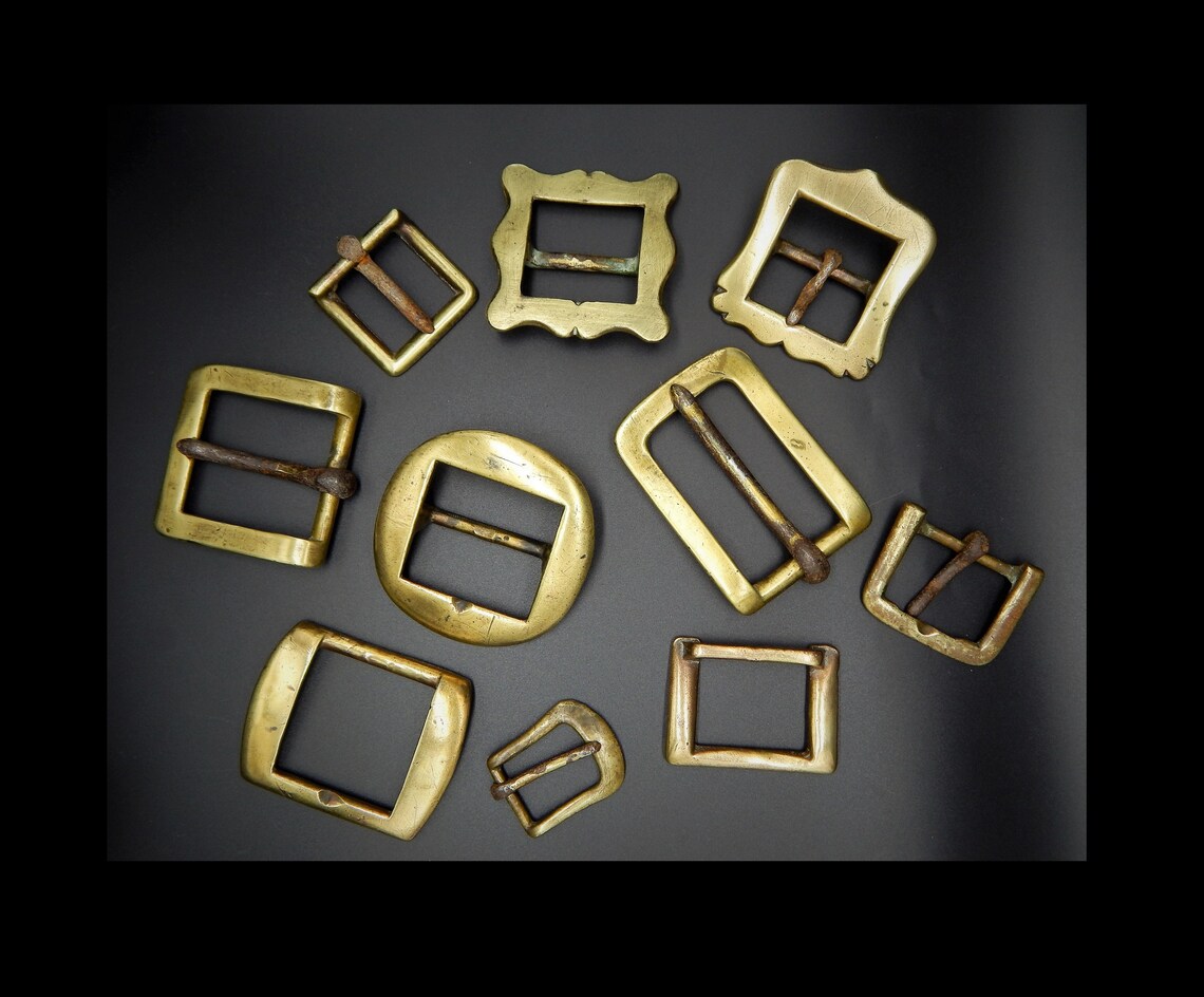 Antique Brass Buckles horse bridle buckles x 10 various Etsy