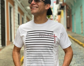 Walk In His Footsteps T-Shirt, Unisex Christian Tee