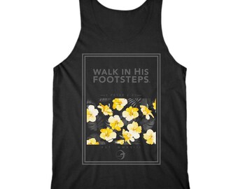 Floral Tropic Frame Christian Tank Top, Unisex Cotton