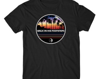 Retro Tropical Sunset Christian Tee, Unisex Soft Cotton T-Shirt