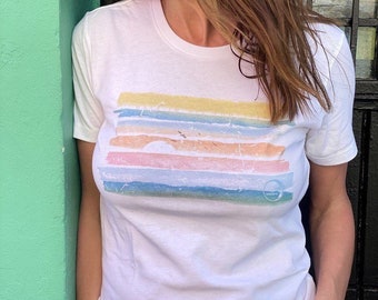 Watercolor Wave Christian Tee - Women's Boyfriend Fit