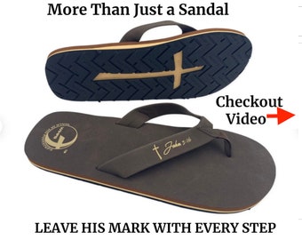 John 3:16 Christian Sandals - Vegan Leather, Cross Sole