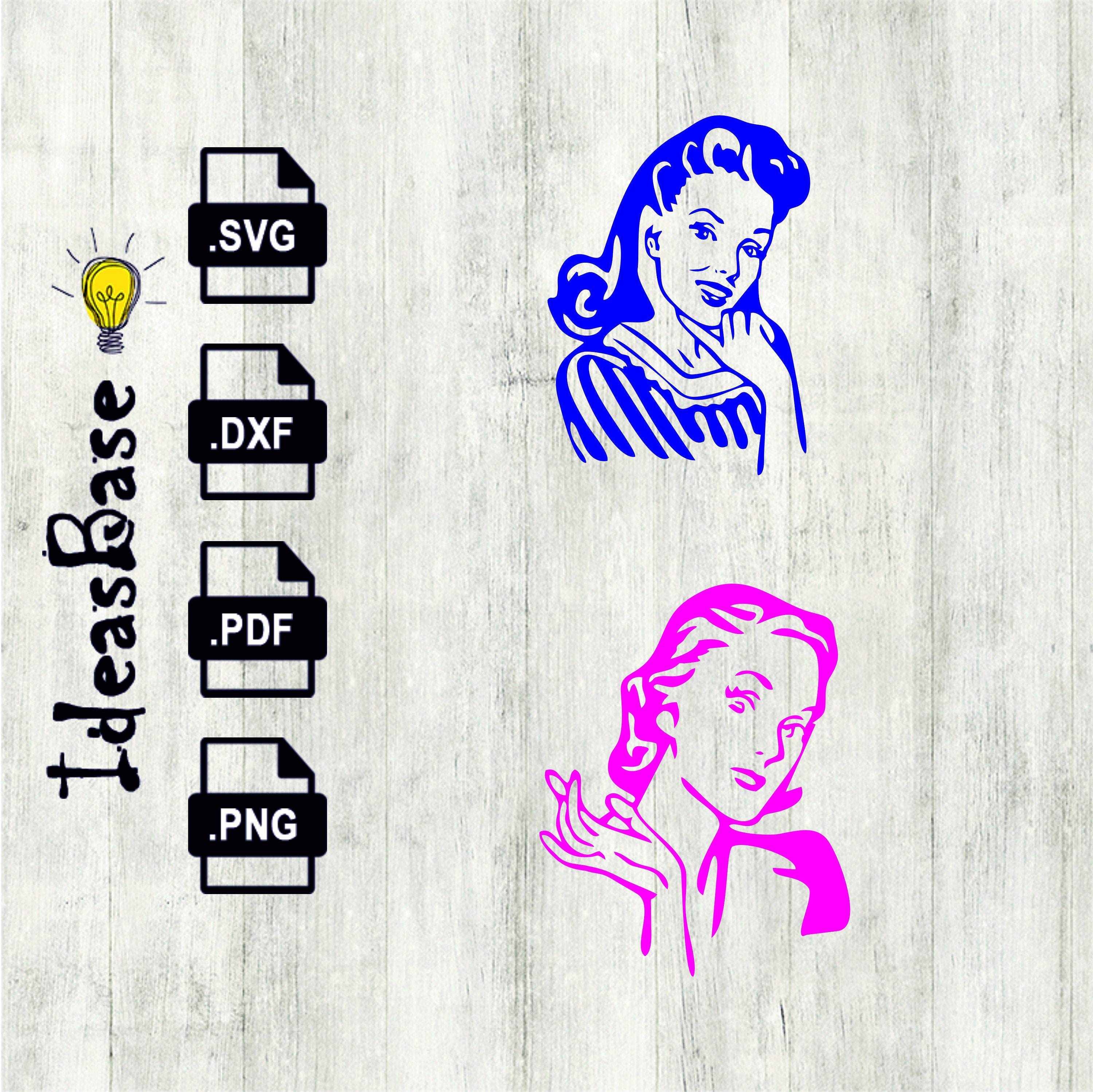 Download Vintage Woman Svg File 50s 60s Old School Svg Vector Jpg Etsy