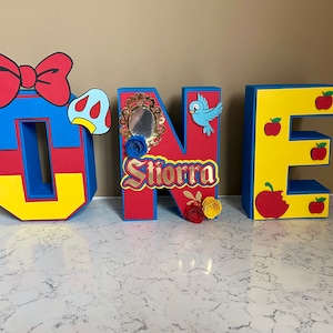 Snow White party decorations, Snow White 3d letters, Snow White birthday