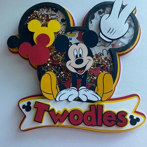 Mickey Mouse party decorations, twodles, Mickey cupcake topper. Mickey Mouse cake topper.