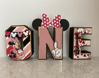 Décorations de fête Minnie Mouse, fête Minnie Mouse, lettres 3d Minnie Mouse, accessoires de fête Minnie Mouse 4 juillet
