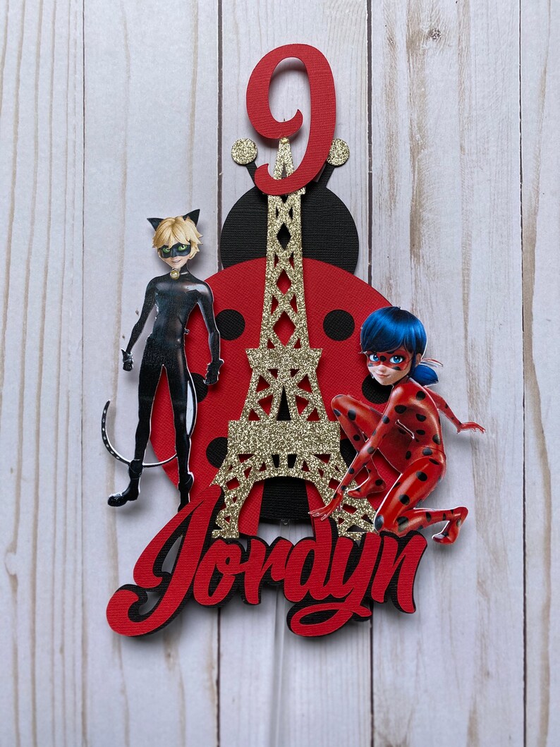 Miraculous Ladybug Birthday cake topper. Etsy