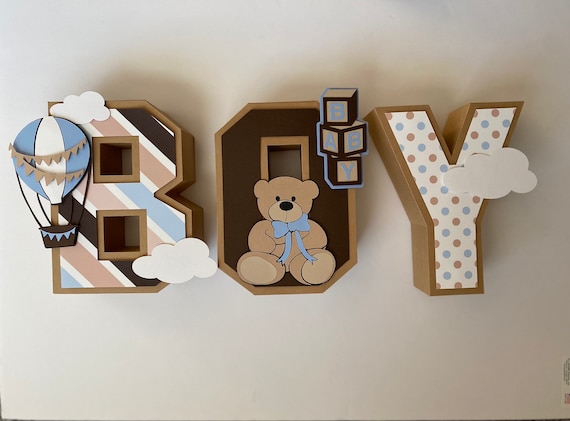 Teddy Bear themed party decorations, 3d letters Teddy Bear themed.