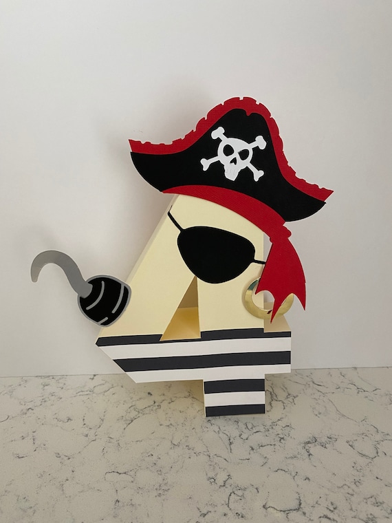 Pirate party decor, Pirate 3d number , Pirate. Pirate birthday decor.