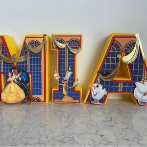 Beauty and the Beast party decorations, 7 inch 3d letters, Beauty and the Beast Birthday