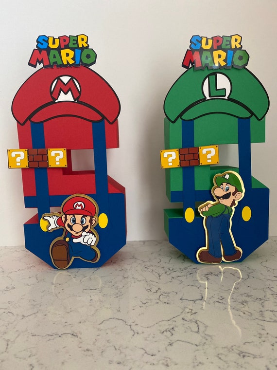 Topper Decoración Feliz Cumpleaños En 3d - Mario Bross