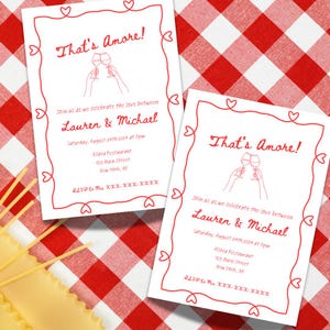 Italian Theme That&#39;s Amore Engagement Party Invitation Digital Download