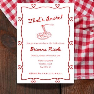 That's Amore Italian Inspired Bridal Shower Invitation - Digital Download