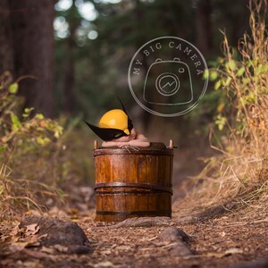 Outdoor Bucket in Forest  Newborn Digital Photography Backdrop