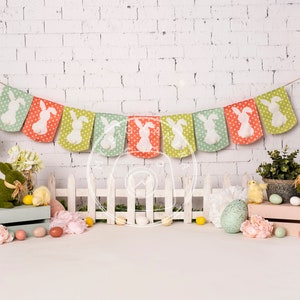 EASTER and SPRING Pastels and Bunnies Digital Photography Backdrop Background (includes commercial license)