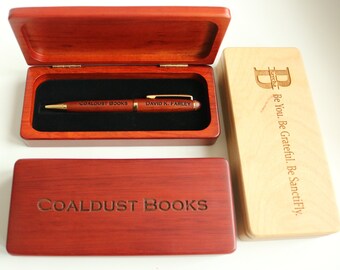 Monogrammed Rosewood Pen Set, Engraved Gift Box