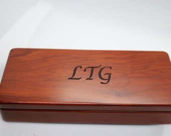 Personalized Rosewood Pen Set, Engraved Wood Pen Case