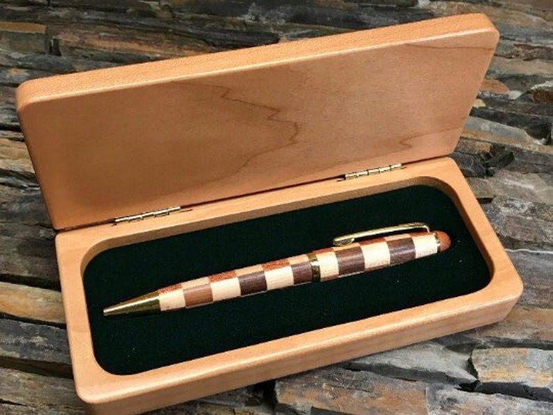 Personalized Rosewood Pen Case, Maple Pen Set, Pen Box, Exotic , Marked Engraving, Engraved Wooden Pens, Monogrammed, Perfect Gift, execuit Mapple/Natural