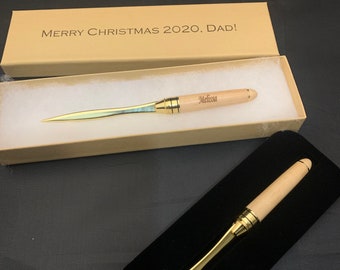 Bambus Brieföffner mit Gravur - Personalisiertes Holz Geschenk