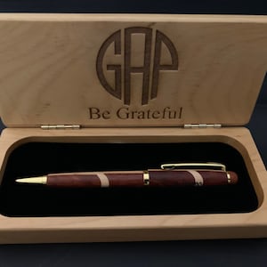 Natural Wood Pen Set Engraving, Pen Box, Monogrammed Logo and more