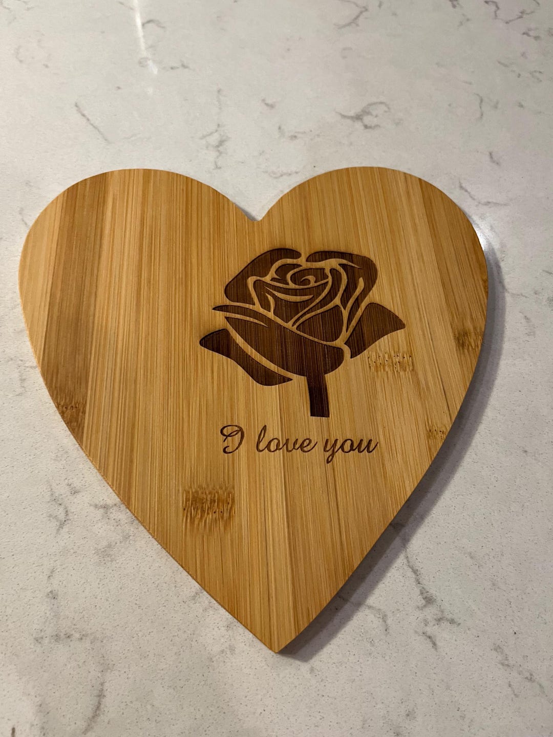 Heart-shaped Bamboo Cutting Board 8 1/4