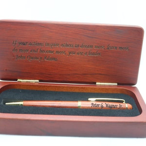 Gegraveerde houten pennenset monogram pennenetui palissander pennendoos esdoorn pennen gepersonaliseerde pennen executive pen huwelijkscadeau voor een stel verloving