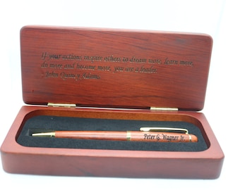 Engraved Wooden Pen Set Monogramed Pen Case Rosewood Pen Box Maple Pen Personalized Pens Executive Pen Wedding Gift for a Couple Engagement