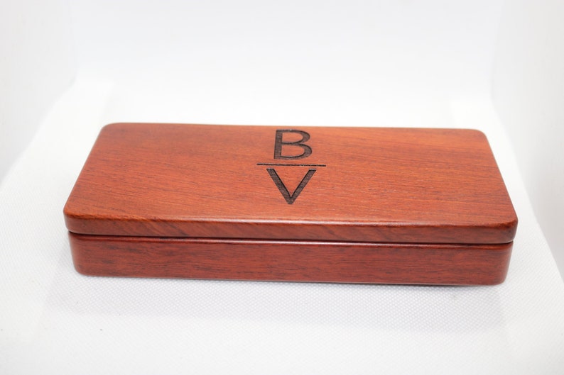 Pen Set Box, Personalized Rosewood Pen Case with one or two Pens, Exotic Natural Set Engraving Monogrammed, gift, deal for dads Rosewood