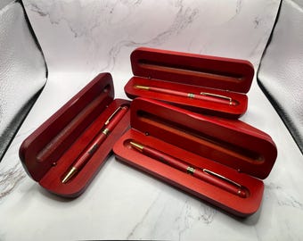 Set di penne in palissandro incise, finitura pianoforte, regalo personalizzato