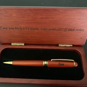 Engraved Wooden Pen Set Monogramed Pen Case Rosewood Pen Box Maple Pen Personalized Executive Pens Monogrammed Executive Pen Christmas Gift image 5