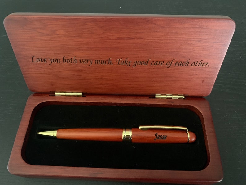 Engraved Wooden Pen Set Monogramed Pen Case Rosewood Pen Box Maple Pen Personalized Executive Pens Monogrammed Executive Pen Christmas Gift image 5