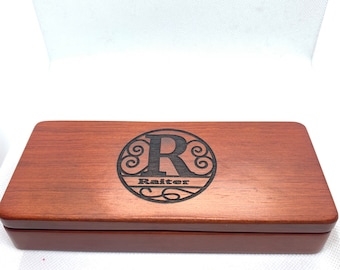 Personalized Rosewood Pen Set, Engraved Wooden Pen Case, Graduation Gift