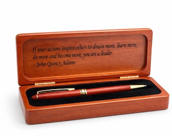 Engraved Wooden Pen, Engraved Rosewood Pen Set: Personalized Maple Wood Pen Box