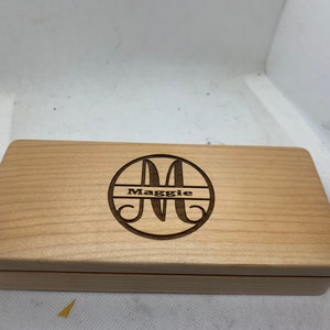 Personalized Natural Wood Pen Set Engraving, Pen Box, Monogrammed. Custom design special gift per request