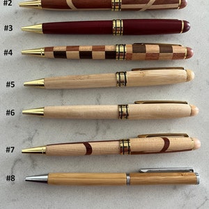 GEPERSONALISEERDE gegraveerde houten pen, palissander, veelkleurige pennen met monogram