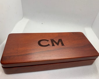Personalized Rosewood Pen Set, Engraved Wood Pen Case
