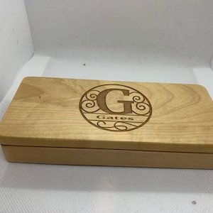 Design Modell Naturholz Pen Set Gravur, Pen Box, Monogrammiert. Farbe nach Wunsch, Jubiläum