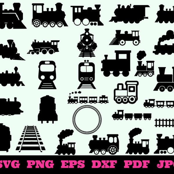 Train SVG Bundle, Choo Choo SVG bundle, Train cut file, Train clipart, Train svg files for silhouette, files for cricut, svg, dxf, eps, png