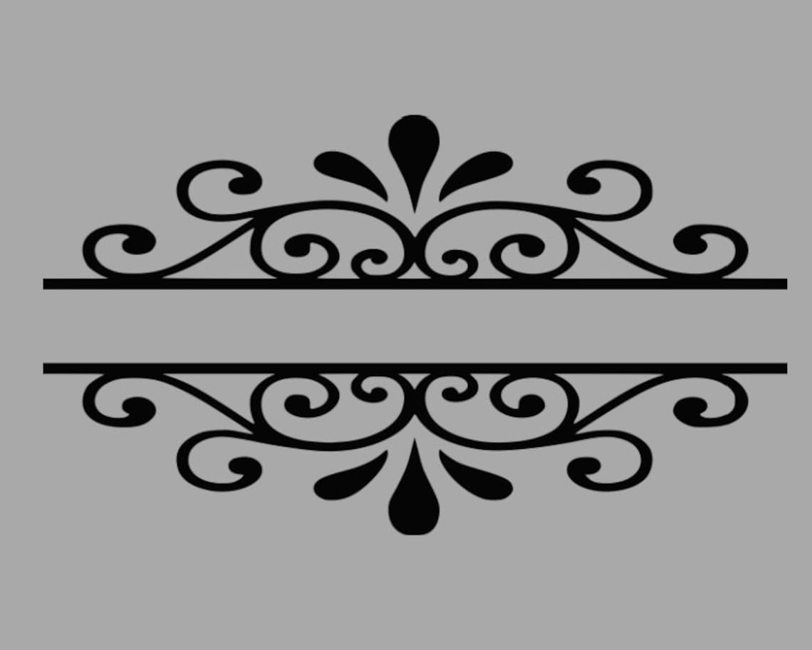 Scroll Border Flourish Svg Cutting File Decorative Word Etsy