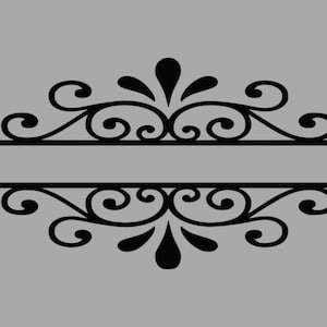 Scroll Border Flourish SVG Cutting File Decorative Word Divider Svg Name Border Doodles Svg Word Border Svg Swirl Svg Divider Lines Svg