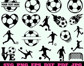 Soccer svg - Soccer heart svg - Soccer silhouette - Soccer cut files - Sport svg - Soccer ball svg - Soccer clipart - Soccer Svg Bundle