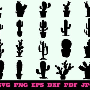 Cactus SVG - Cactus Silhouette - SVG Cut Files - Cactus Bundel SVG - Cactus Clipart - Cactus Cut File - Cactus Vector - Instant Download