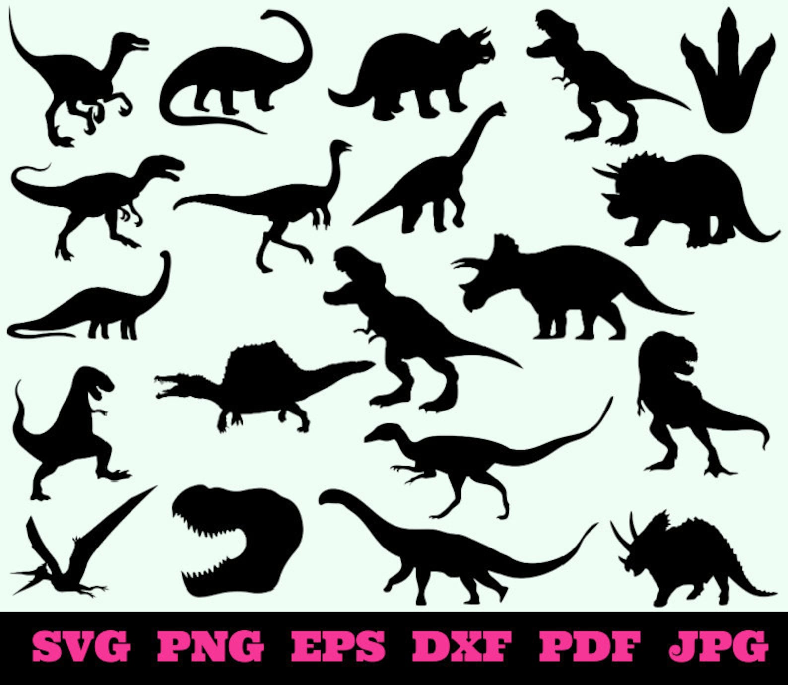 Dinosaur SVG Dinosaur Silhouette SVG Cut Files Dinosaur Bundle SVG ...